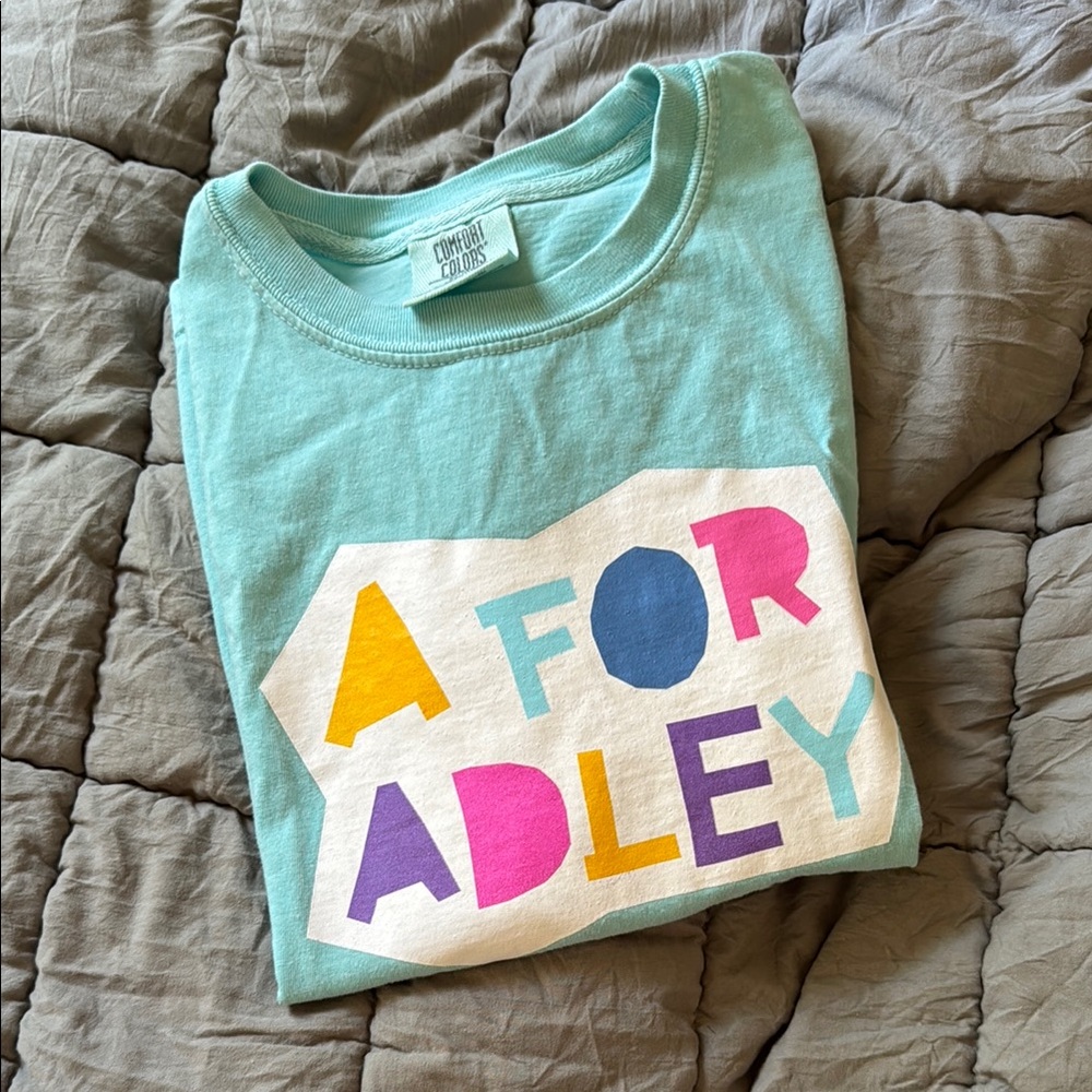 A For Adley Tshirt Comfort Colors Brand YouTuber merch youth medium